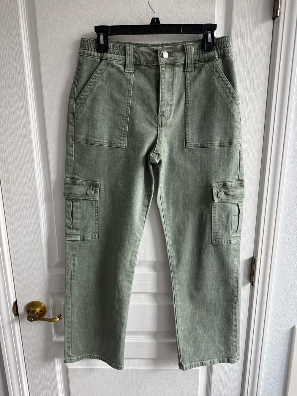 NWOT Vervet  Pants Dixie High Rise Straight Leg Cargo Stretch Indie Clean Girl 2 - Picture 7 of 12